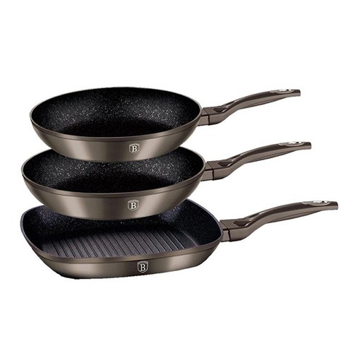 Bộ chảo Berlinger Haus 3 chảo màu Carbon metallic Hafele 531.08.011