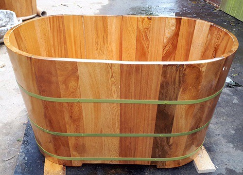 Bồn tắm gỗ thông ngâm thuốc chịu nước 120A (1200x600x650)