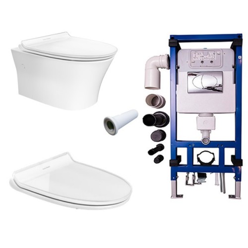Bộ bồn cầu treo tường American Standard WP-2140 (Bao gồm két treo, sứ, nút nhấn, ống nối)