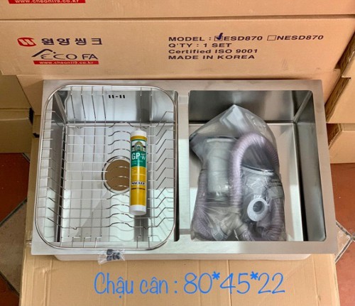 Chậu rửa bát 2 hố Cico 8045 (390x300 mm)