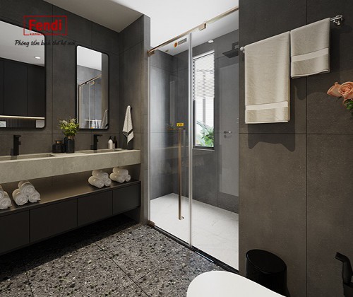Vách kính nhà tắm màu vàng Fendi FMP-2X2G (1300x2000mm)