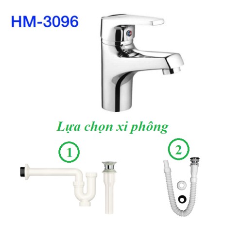 Vòi rửa mặt 1 lỗ giá rẻ nóng lạnh HM-3096