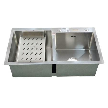 Chậu rửa bát Picenza 2 hố lệch HM7843-615 (780x430mm)