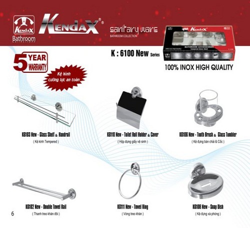 Bộ phụ kiện phòng tắm Kendax K6100