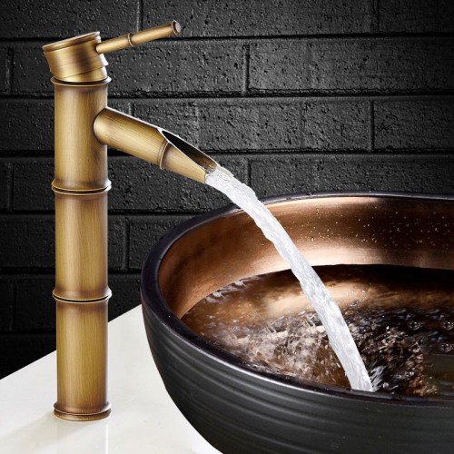 Vòi chậu lavabo mạ đồng tre trúc MK-2030GM (30cm)
