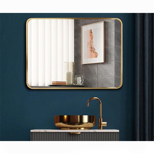Gương nghệ thuật khung nhôm mạ vàng KMD-6080G (Đứng hoặc ngang, 60x80cm-50x70cm)