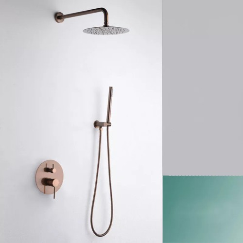 Sen tắm âm tường nóng lạnh màu hồng vàng Rose Gold Miken HD-M5-018 (Bát 30x30cm)