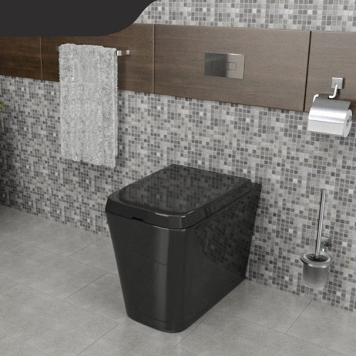 Bồn cầu âm tường đặt sàn màu đen Miken MK-B2370B