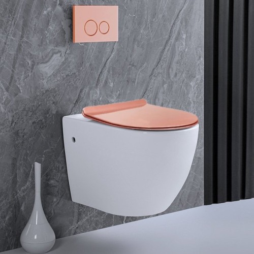 Bồn cầu âm tường màu hồng vàng Rose Gold Miken MKB-2478WRG