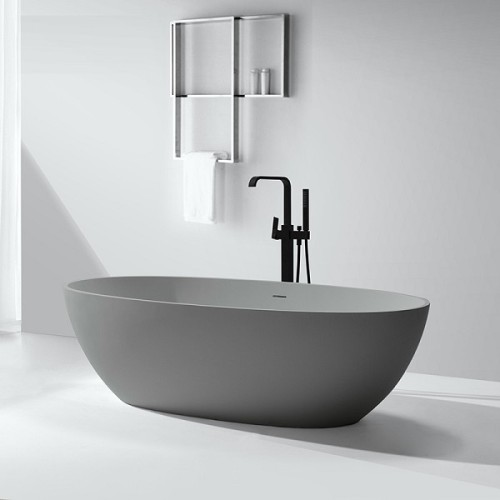 Bồn tắm màu Ghi xi măng đá nhân tạo marble Miken MKB-8807GR (Đặt hàng 7-25 ngày)