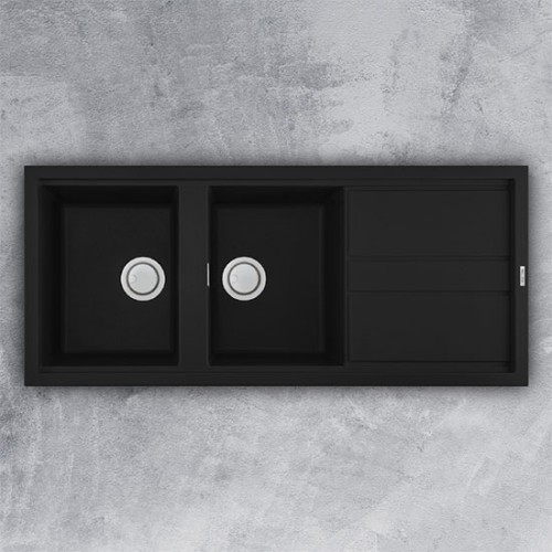 Chậu rửa bát đá Malloca NERO K-50040