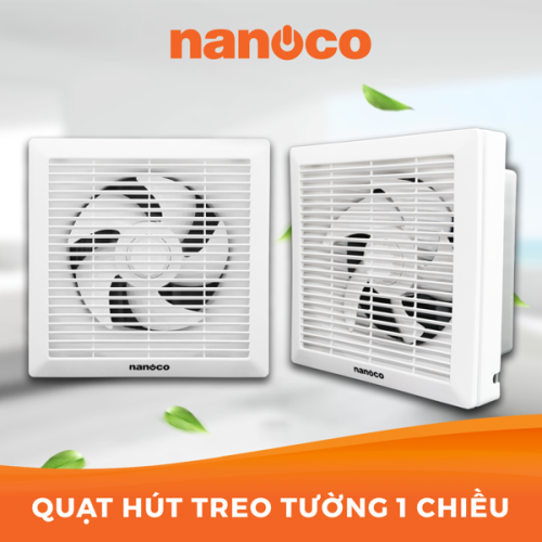Quạt hút thông gió gắn tường Nanoco NWV1520 (lỗ chờ 20cm - Thoát tự do)