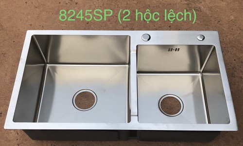 Chậu rửa bát 2 hố lệch Obiste 8245 (82x45cm)