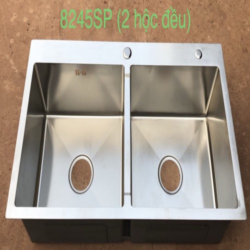 Chậu rửa bát 2 hố cân Obiste 8245 (82x45cm)