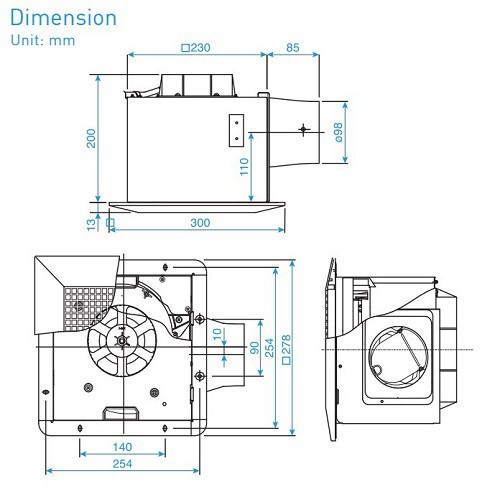 Quạt hút thông gió âm trần Panasonic FV-24CU8
