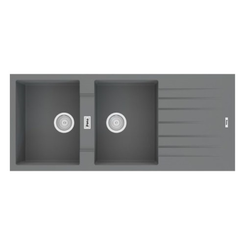 Chậu rửa bát 2 hố lệch có bàn bằng đá Granite Carysil Pona TOE1-D200 (110x60x20cm)