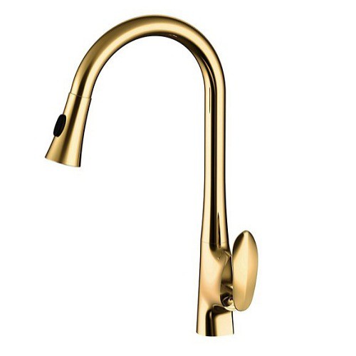 Vòi chậu rửa bát mạ vàng dây rút HM-0686R (Đặt hàng 5-7 ngày)