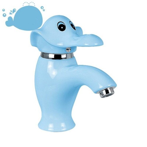 Vòi chậu lavabo trẻ em con voi ngộ nghĩnh màu xanh Miken MKV-097X