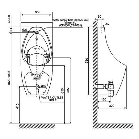 Bồn tiểu nam American Standard WP-6737P