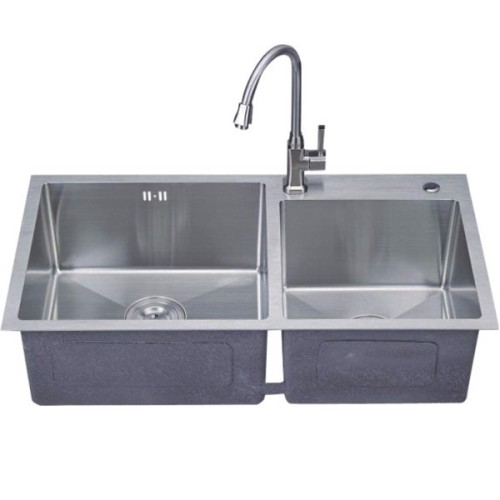 Chậu rửa bát Handmade 2 hố Bauer BS 8143S (81x43cm)