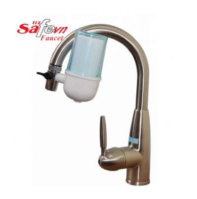Vòi rửa bát Inox 304 SafeVN 2366M (Có đầu lọc)