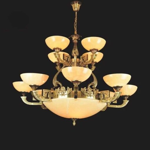 Đèn Chùm Đồng Đá 8167T12
