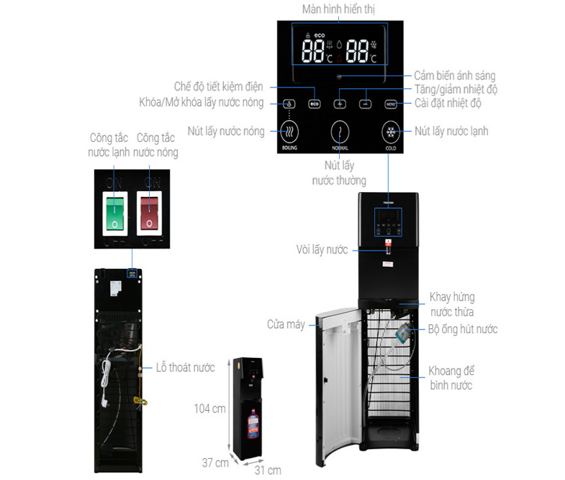 Cây nước nóng lạnh Toshiba RWF-W1917TV