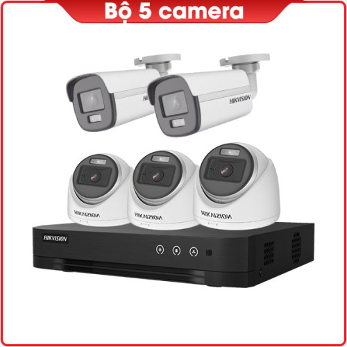 Bộ 5 Camera HIKVISION 2mp - Thu Tiếng - Có Màu Ban Đêm