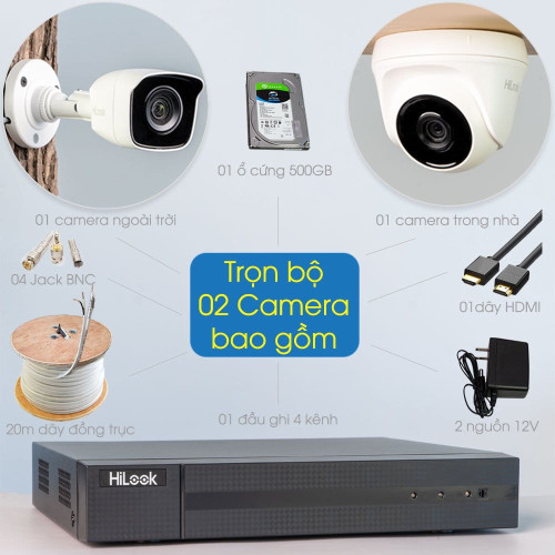 Bộ 2 Mắt Camera HILOOK 2.0mp