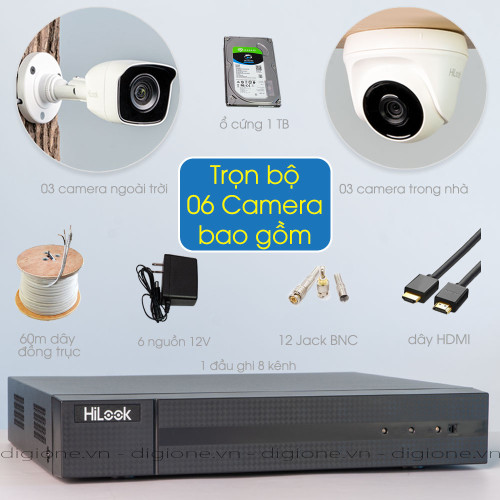 Bộ 6 Mắt Camera HILOOK 2.0mp