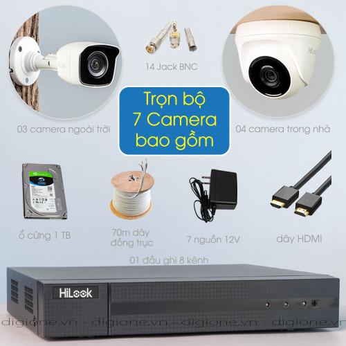 Bộ 7 Mắt Camera HILOOK 2.0mp