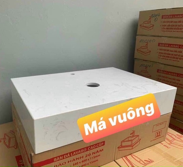 Bộ bàn đá 2 tầng chậu rửa lavabo đá kim sa xanh tự nhiên HM-8613GB - Image 5