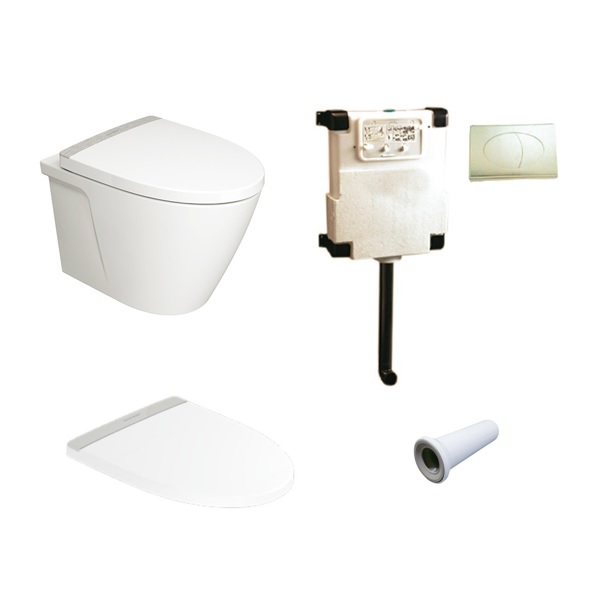 Bộ bồn cầu đặt sàn két âm tường American Standard 3229B-WT (Bao gồm két treo, sứ, nút nhấn, ống nối)