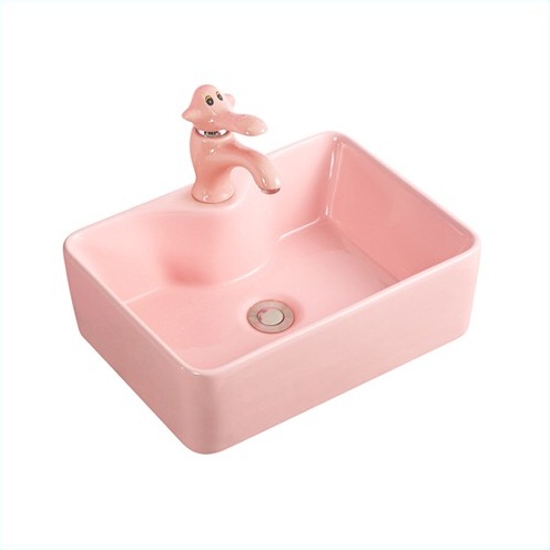 Bộ chậu vòi lavabo trẻ em mẫu giáo màu cam Miken MKV-0931O - Image 4