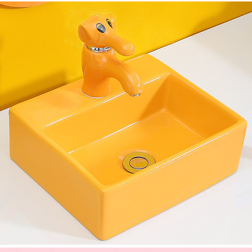 Bộ chậu vòi lavabo trẻ em mẫu giáo màu hồng Miken MKV-0931P - Image 6