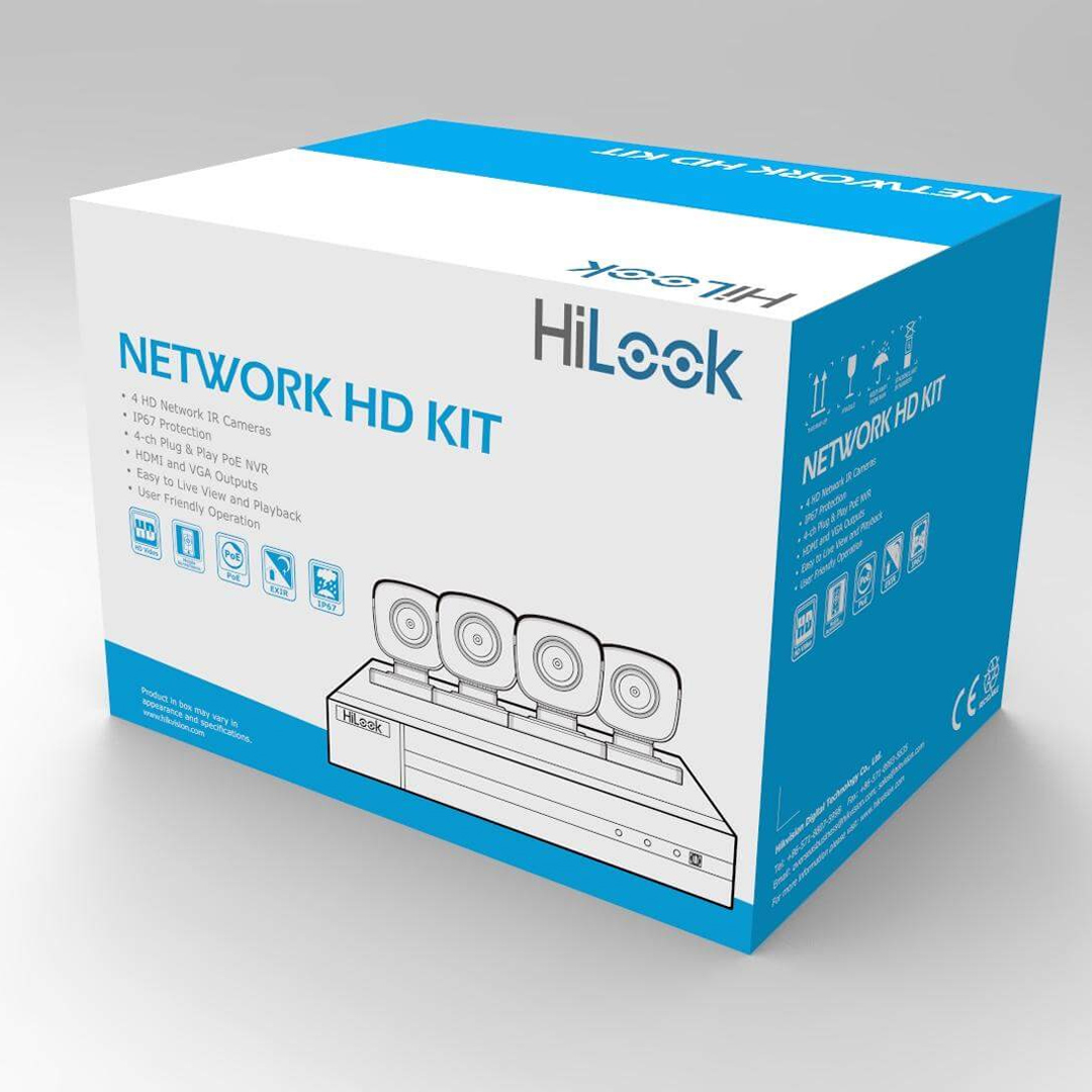 Bộ KIT Camera HiLook Hikvision IK-4042BH-MH/P (NVR 4 cổng PoE + 4 camera IP thân 2MP) - 2