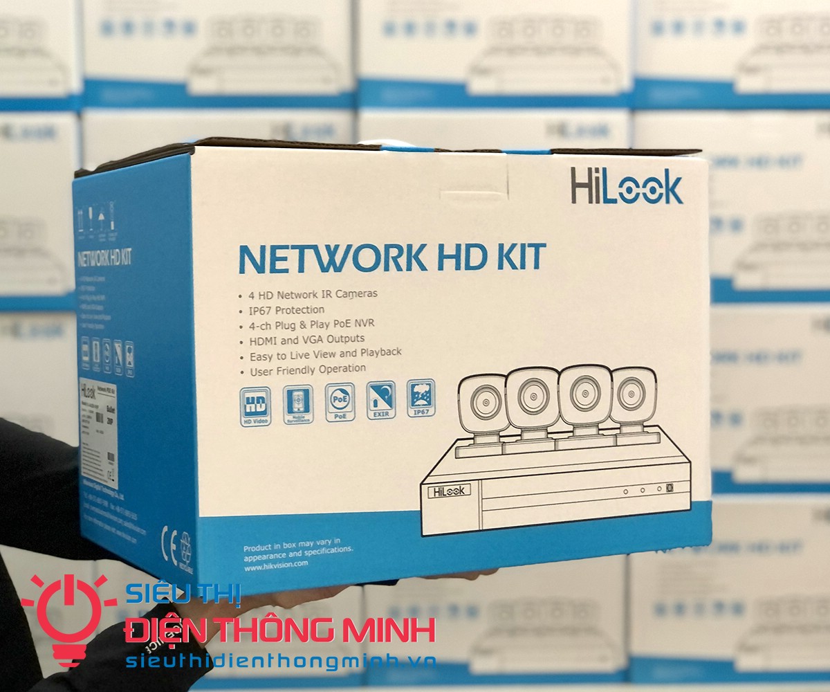Bộ KIT Camera HiLook Hikvision IK-4042BH-MH/P (NVR 4 cổng PoE + 4 camera IP thân 2MP) - 4