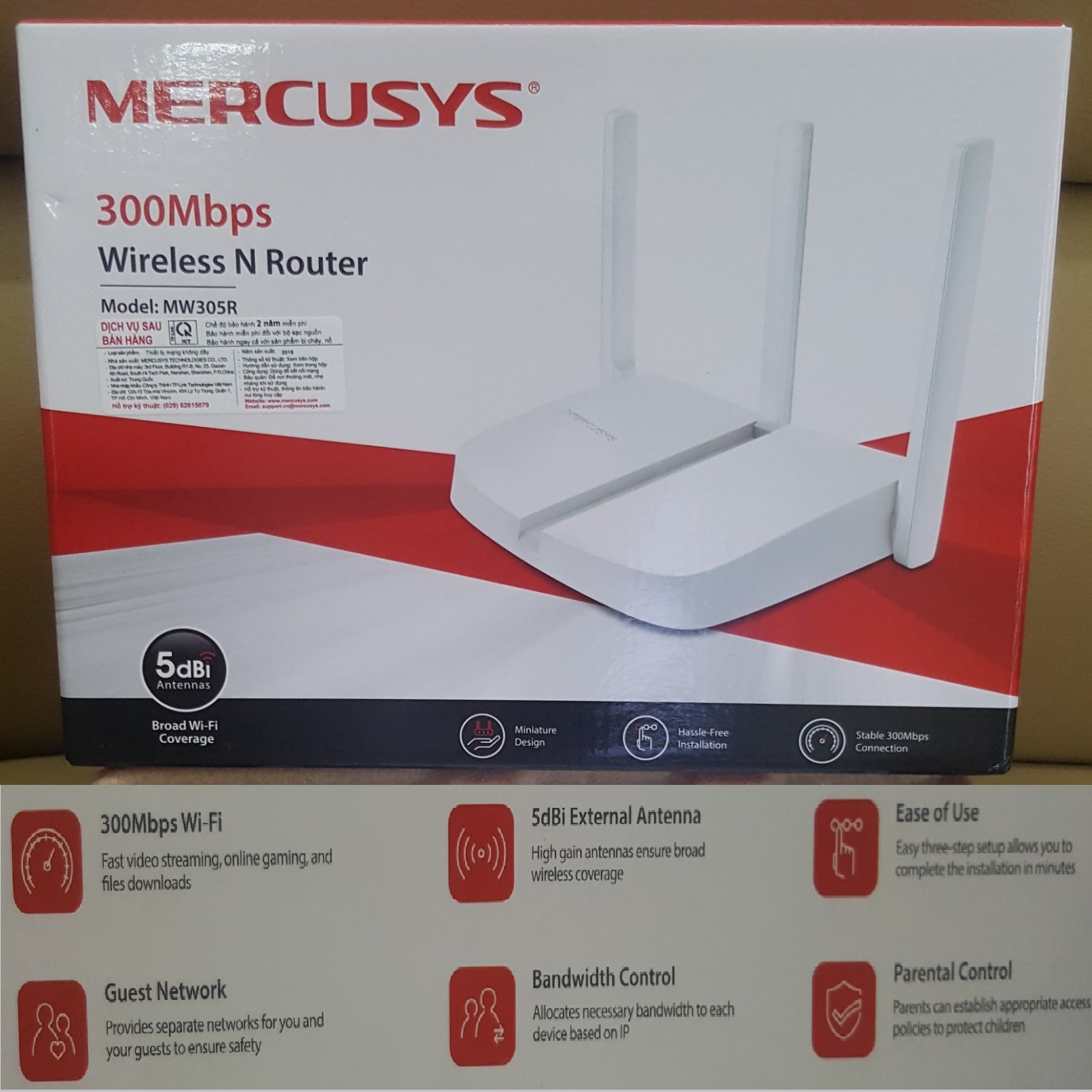 Bộ phát wifi 3 râu Mercusys MW305R chuẩn N 300Mbs chính hãng - Image 4