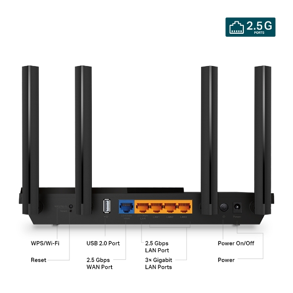 Bộ phát wifi 6 TP-Link Archer AX55 Pro AX3000 Multi-Gigabit 02 cổng 2.5G - Image 2