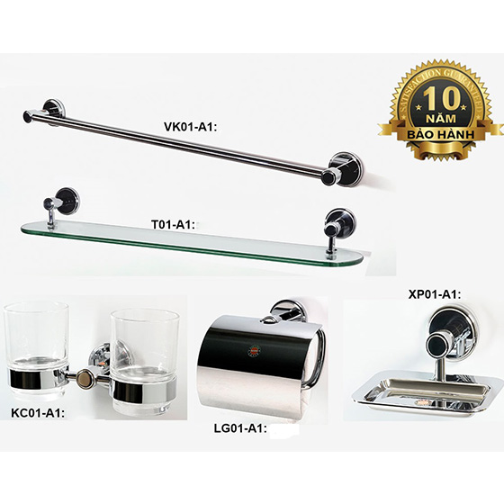 Bộ Phụ Kiện phòng tắm inox 304 5 món ARCHI A01