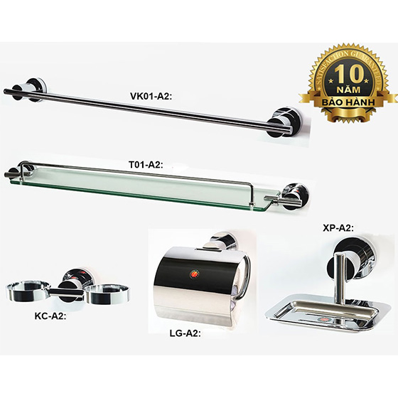 Bộ Phụ Kiện phòng tắm inox 304 5 món ARCHI A06 - Image 4