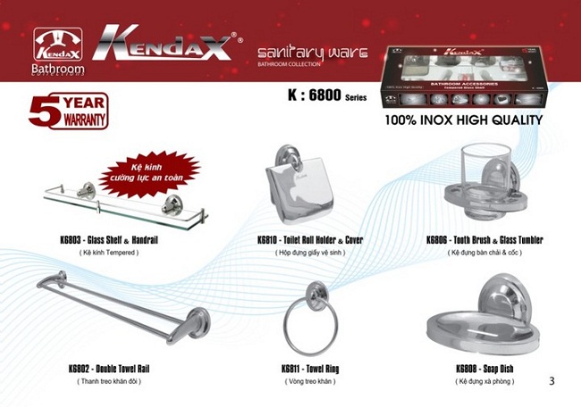 Bộ phụ kiện phòng tắm Kendax K6000 - Image 3