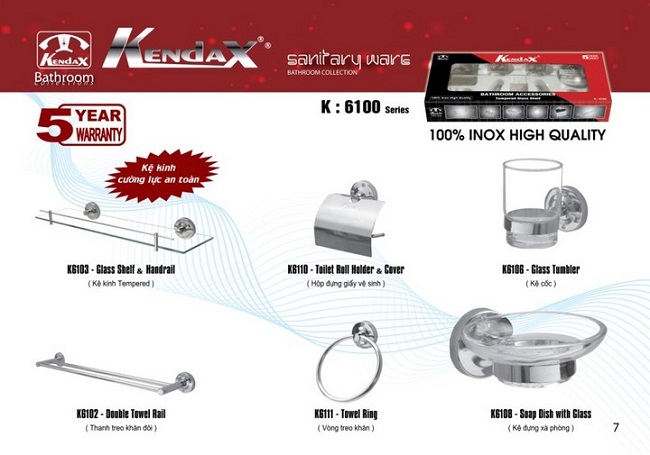 Bộ phụ kiện phòng tắm Kendax K8000 - Image 3