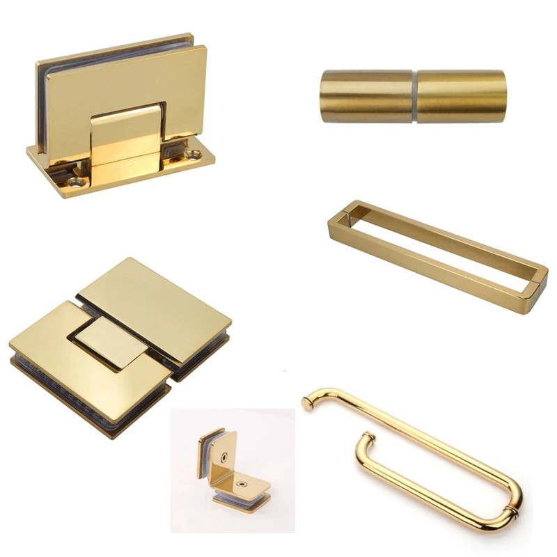 Bộ phụ kiện vách tắm kính màu vàng gold Miken PKVK-90135180G (90 độ, 135 độ, 180 độ - Đặt hàng 15-25 ngày)