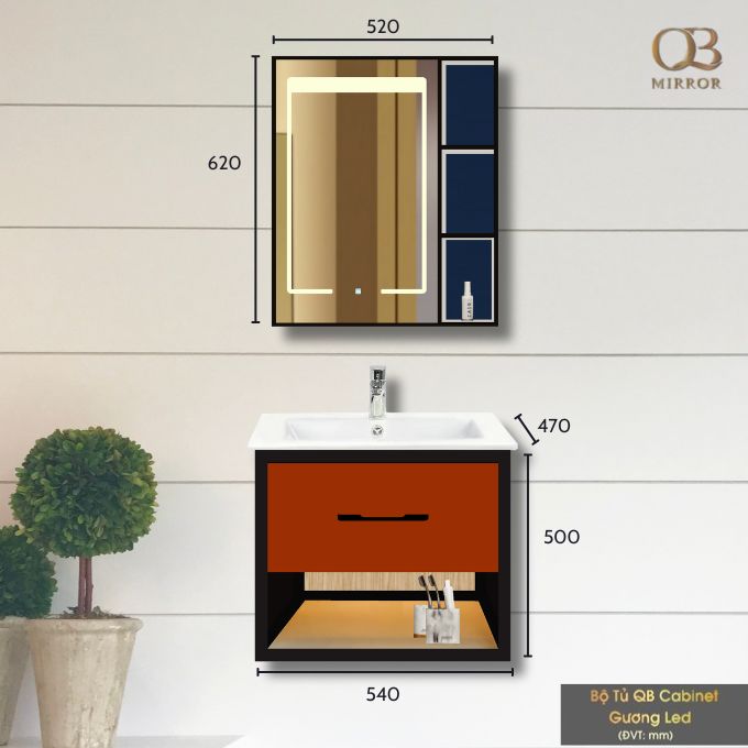 Bộ tủ Cabinet thủy tinh kháng khuẩn Basic GLASS-543 - Image 4