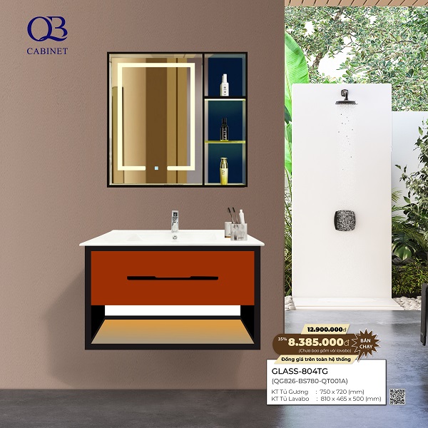 Bộ tủ Cabinet thủy tinh kháng khuẩn Basic GLASS-543 - Image 5