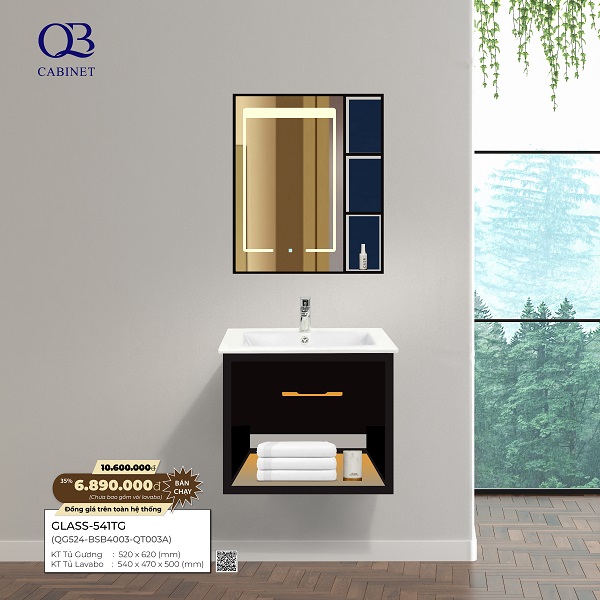 Bộ tủ Cabinet thủy tinh kháng khuẩn Basic GLASS-543 - Image 6