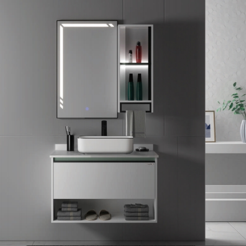 Bộ tủ chậu cao cấp đèn Led Mowoen MW6805S-60L (600x480x850mm) - Image 5