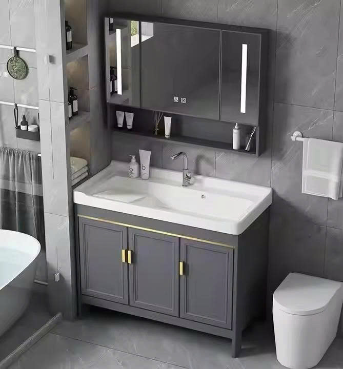 Bộ tủ chậu cao cấp Miken MKTC-8048 Brown (80x48cm) - Image 5