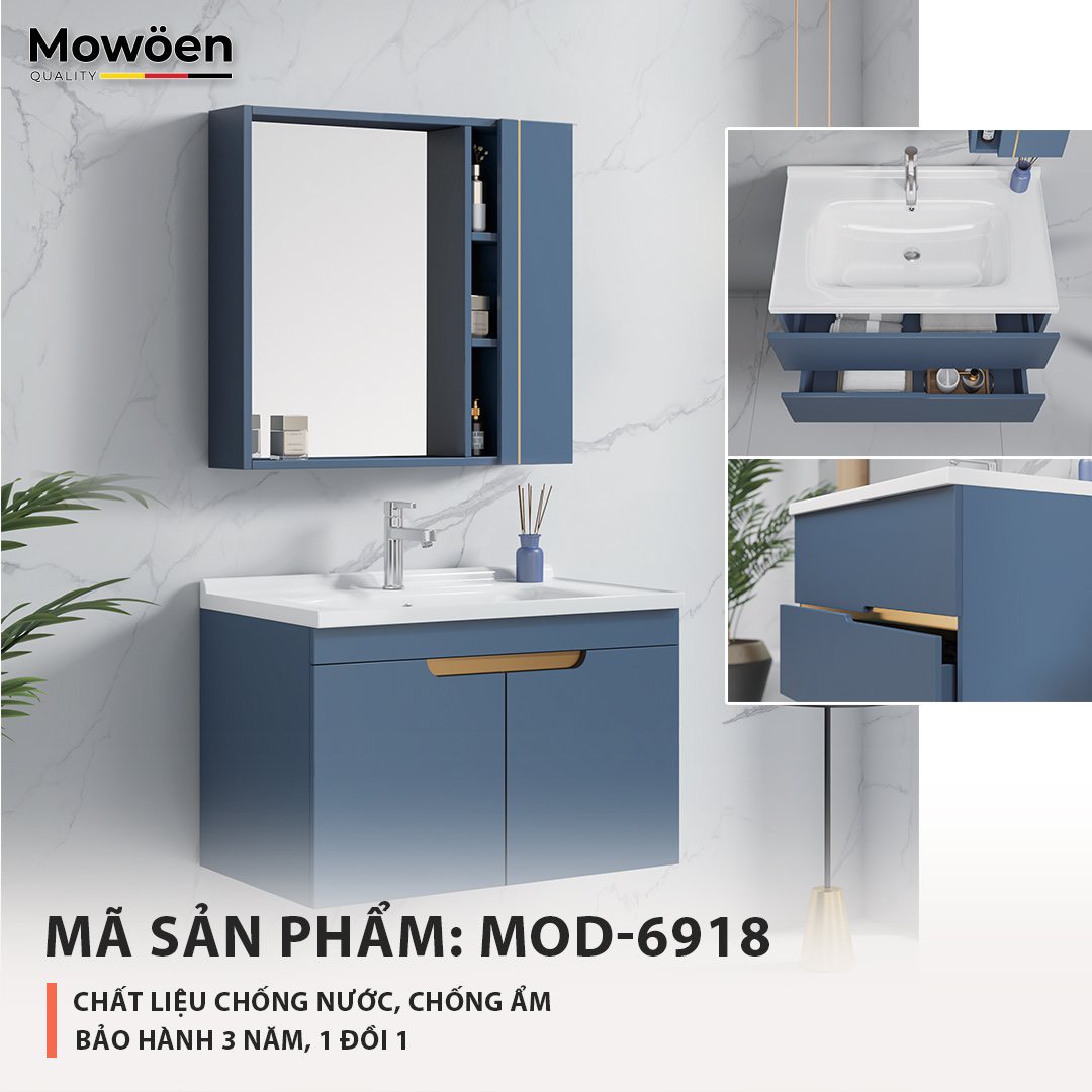 Bộ tủ chậu cao cấp Mowoen MW2811-80PVC (800x500x450mm) - Image 4